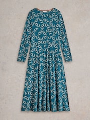 White Stuff Green Madeline Jersey Dress - Image 5 of 6