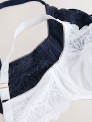 Navy/White DD+ Non Pad Full Cup Modal & Lace Bras 2 Pack - Image 4 of 5