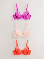 Orange/Neutral/Purple - Pacote 3 de sutiãs DD+ Non Pad Full Cup com suporte lateral - Imagem 1 de 7