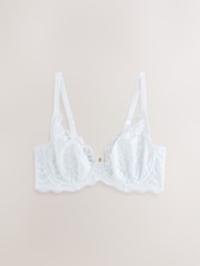 White DD+ Non Pad Balcony Chloe Lace Bra - Image 6 of 8