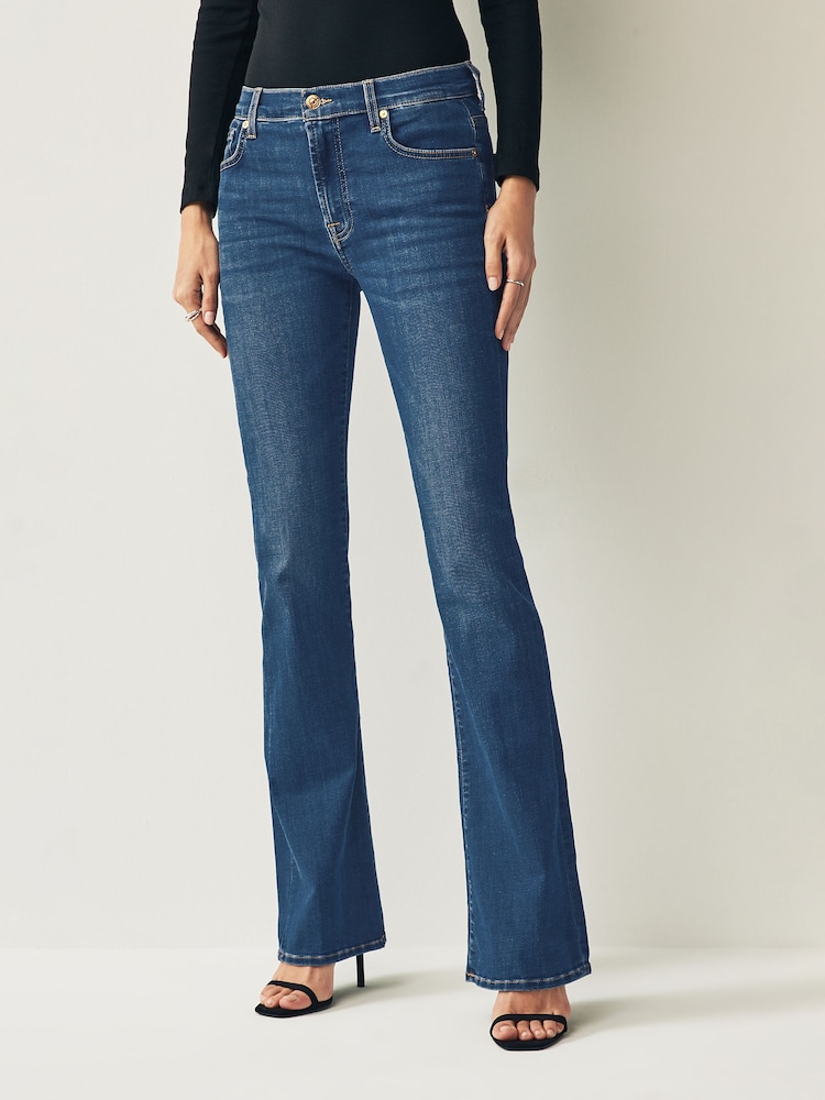 7 For All Mankind Mid Blue Bair Rinsed Bootcut Flare Jeans - Image 1 of 6