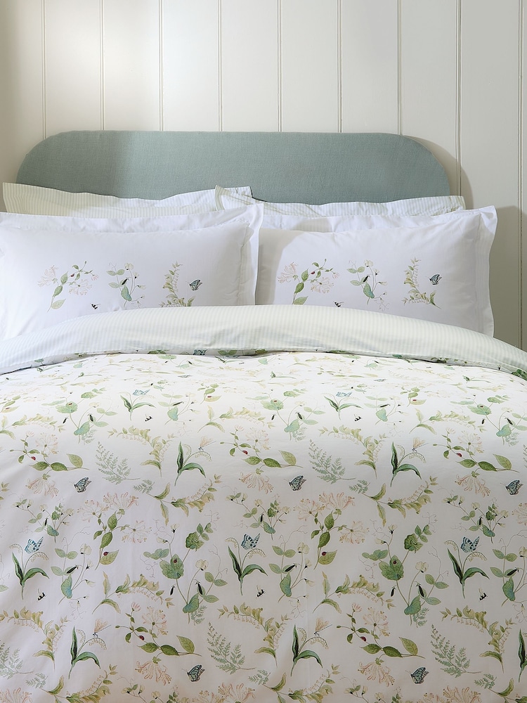 Sophie Allport Green Set Of 2 Wild Floral Pillowcases - Image 1 of 5