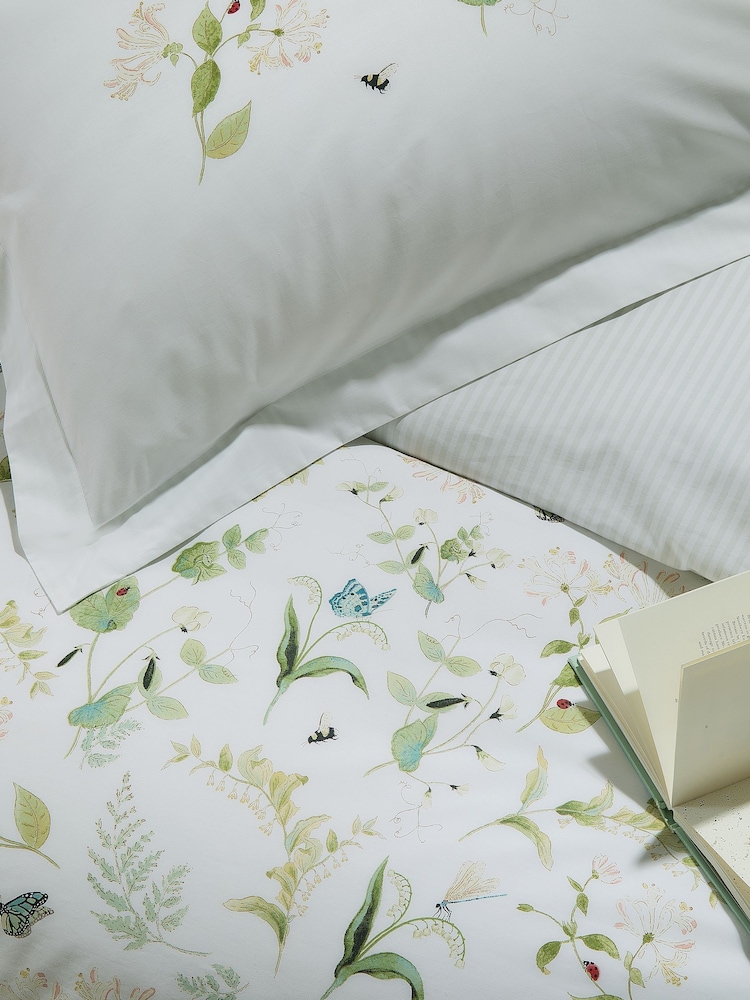 Sophie Allport Green Set Of 2 Wild Floral Pillowcases - Image 2 of 5