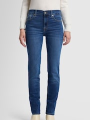 7 For All Mankind Mid Blue Roxanne Rise Slim Leg Jeans - Imagen 1 de 6