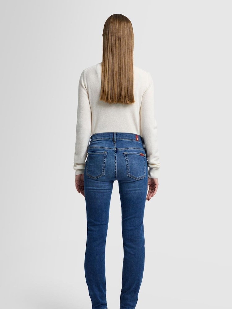 7 For All Mankind Mid Blue Roxanne Rise Slim Leg Jeans - Imagen 2 de 6