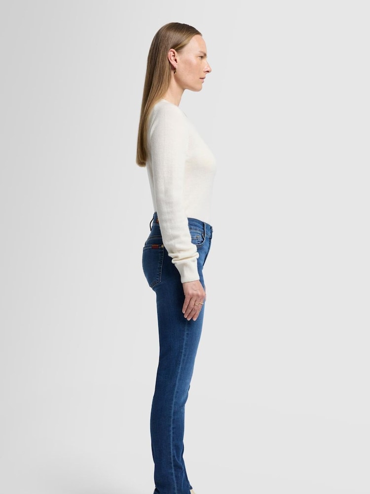 7 For All Mankind Mid Blue Roxanne Rise Slim Leg Jeans - Image 3 of 6