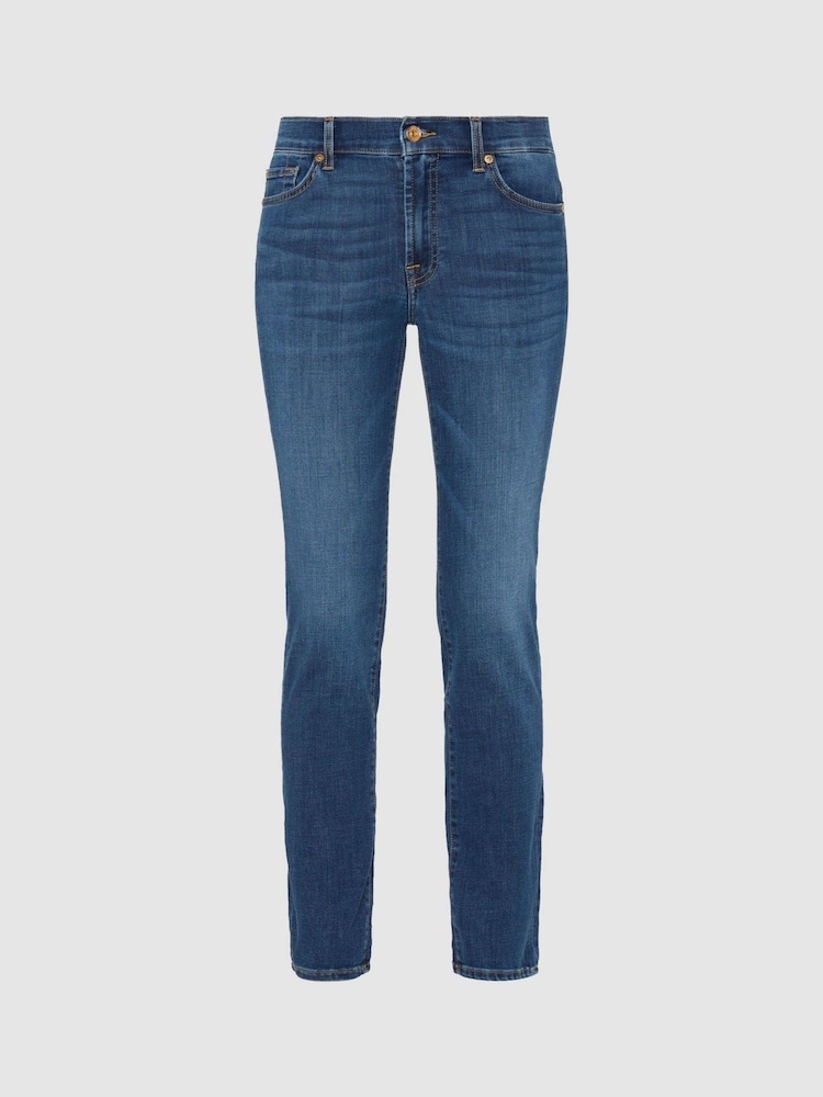 7 For All Mankind Mid Blue Roxanne Rise Slim Leg Jeans - Imagen 6 de 6