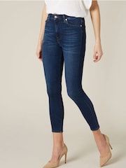 Vaqueros pitillo de talle alto azul oscuro Aubrey 7 de For All Mankind - Imagen 1 de 3