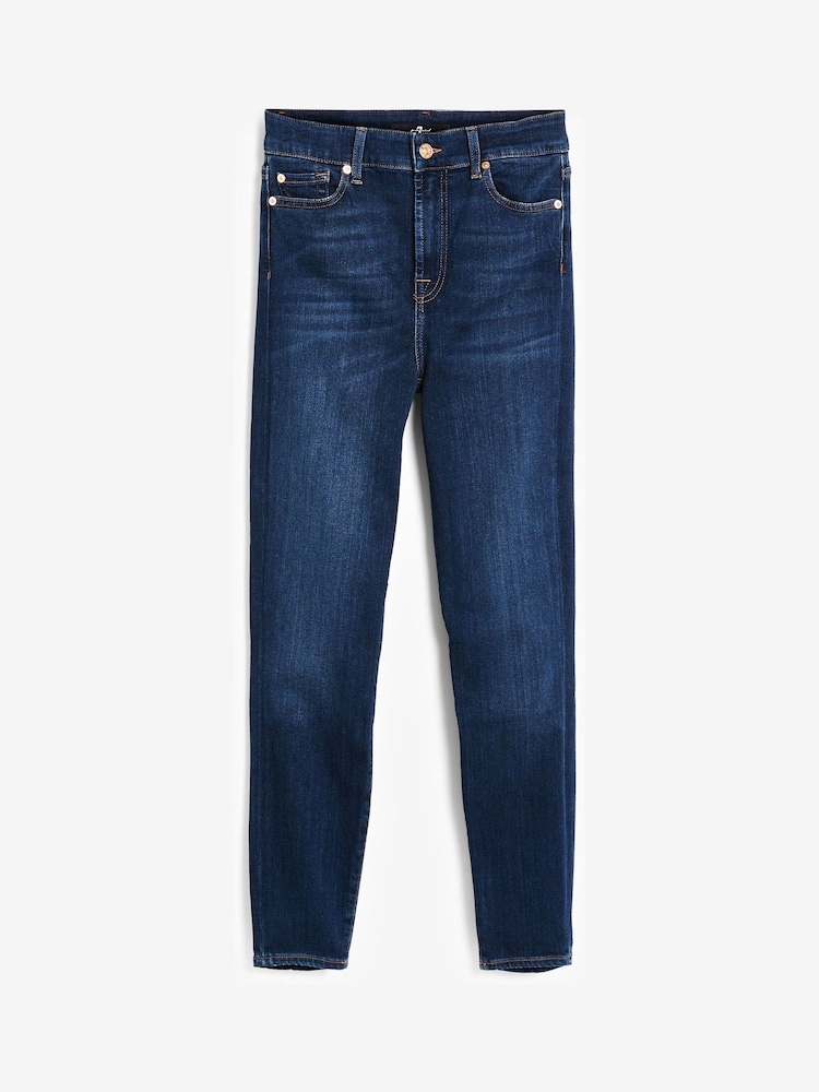 Vaqueros pitillo de talle alto azul oscuro Aubrey 7 de For All Mankind - Imagen 3 de 3