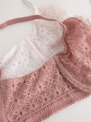 Rose/White DD+ Lace Non Pad Full Cup Minimiser Bras 2 Pack - Image 11 of 12