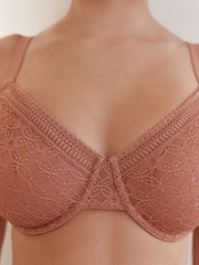 Rose/White DD+ Lace Non Pad Full Cup Minimiser Bras 2 Pack - Image 6 of 12