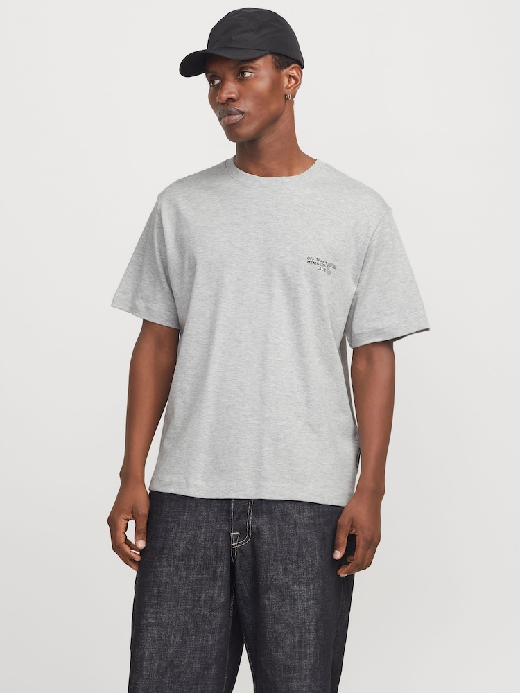 JACK & JONES Grey Retro Sport Back Print T-Shirt - Image 1 of 6