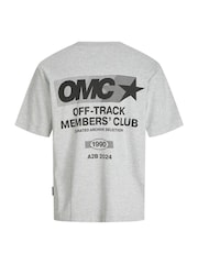 JACK & JONES Grey Retro Sport Back Print T-Shirt - Image 5 of 6