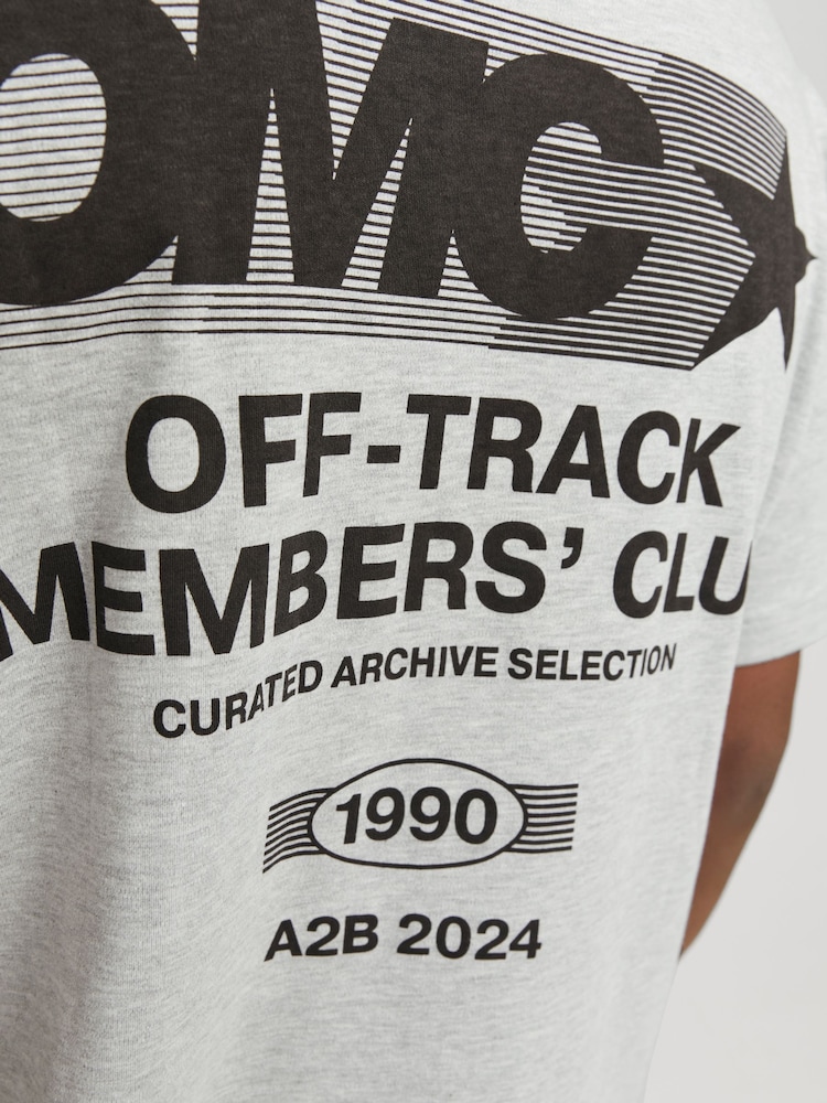 JACK & JONES Grey Retro Sport Back Print T-Shirt - Image 6 of 6