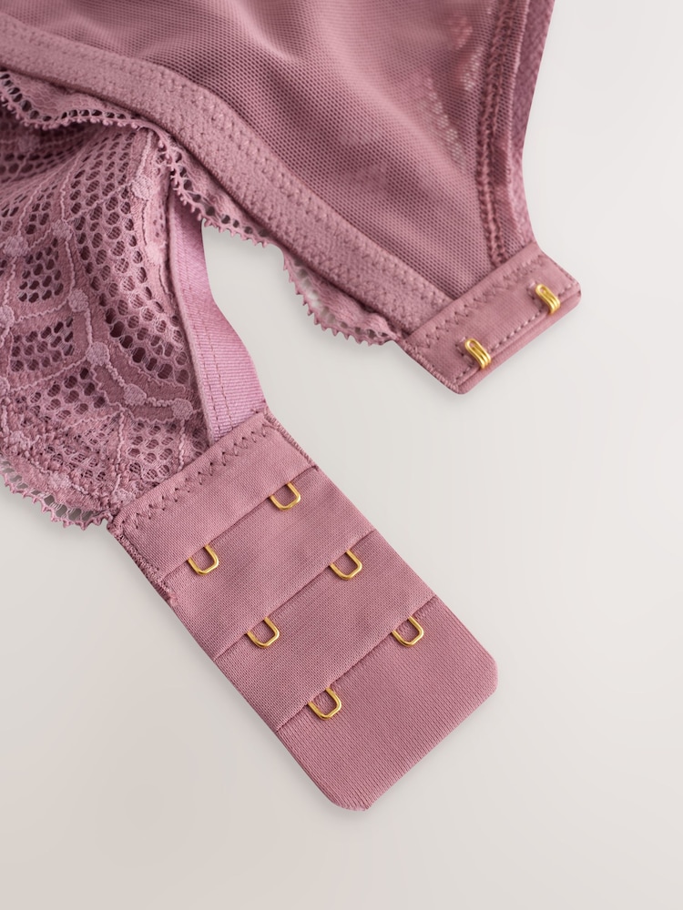 Mauve Purple DD+ Non Pad Balcony Lace Bra - Image 8 of 8 Mauve Purple DD+ Non Pad Balcony Lace Bra - Image 8 of 8