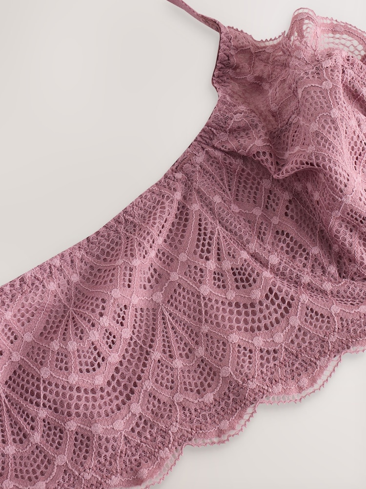 Mauve Purple DD+ Non Pad Balcony Chloe Lace Bra - Image 9 of 9