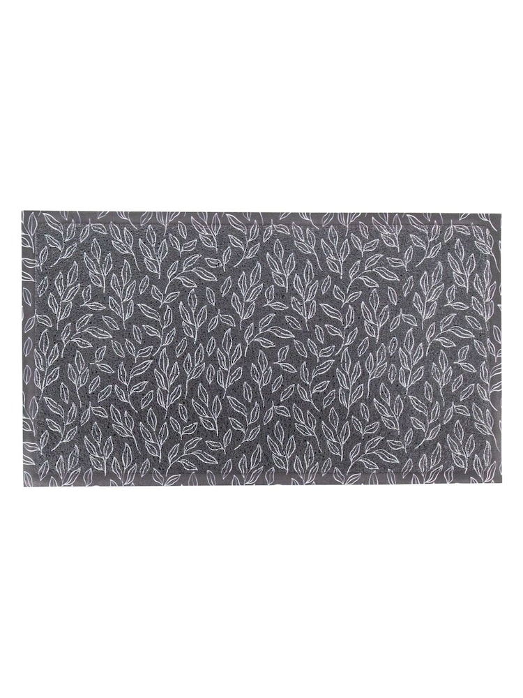 Artsy Mats Navy Leaf Pattern Doormat - Image 2 of 2