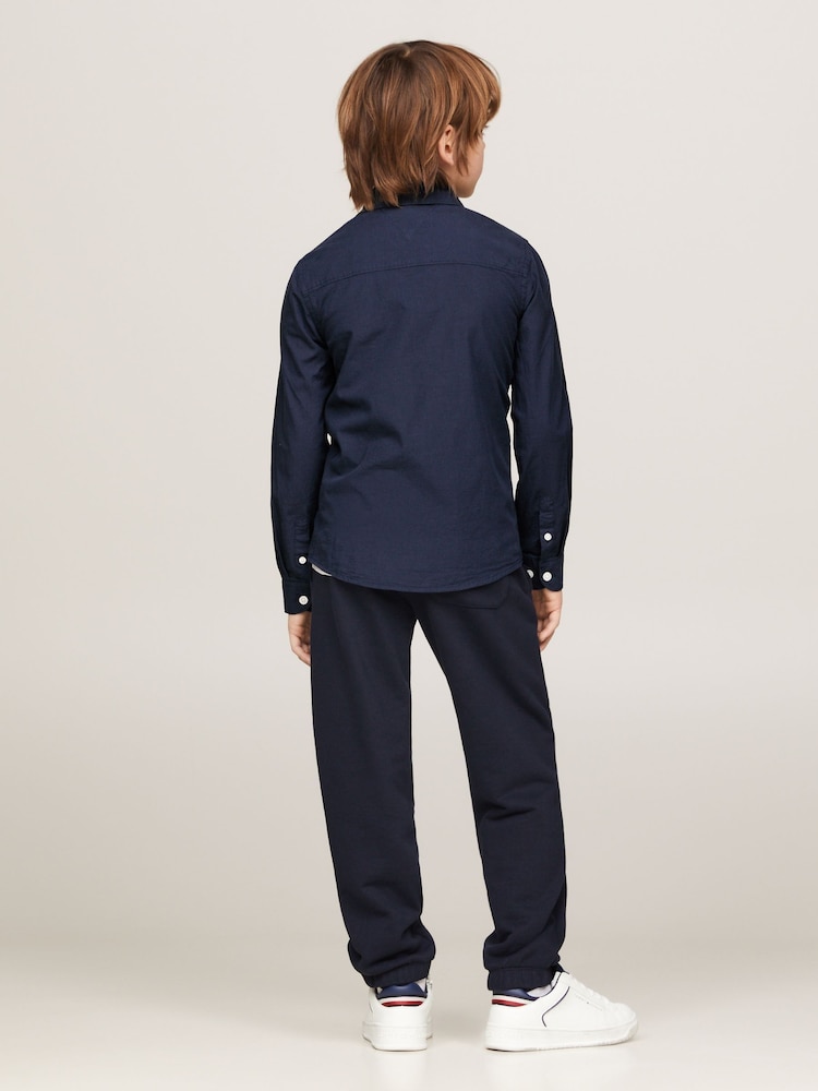 Tommy Hilfiger Blue Stretch Poplin Shirt - Image 3 of 7