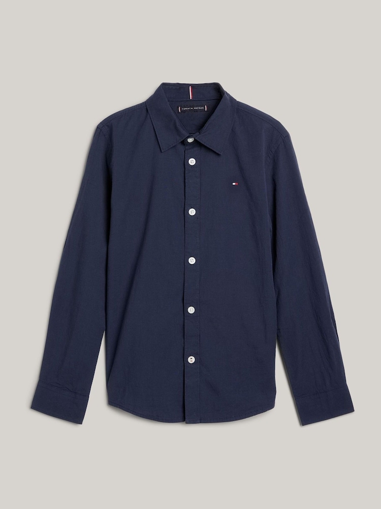 Tommy Hilfiger Blue Stretch Poplin Shirt - Image 5 of 7