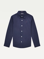 Tommy Hilfiger Blue Stretch Poplin Shirt - Image 6 of 7