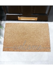 Artsy Mats Natural and Grey Welcome Scribble Doormat - Image 1 of 13