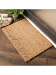 Artsy Mats Natural and Grey Welcome Scribble Doormat - Image 13 of 13