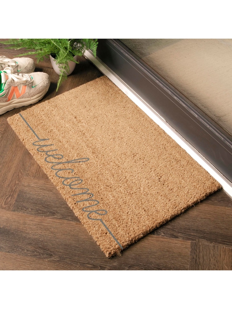 Artsy Mats Natural and Grey Welcome Scribble Doormat - Image 13 of 13
