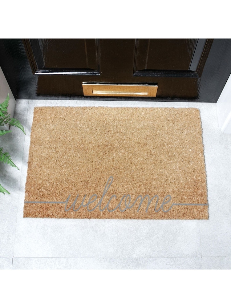 Artsy Mats Natural and Grey Welcome Scribble Doormat - Image 19 of 19