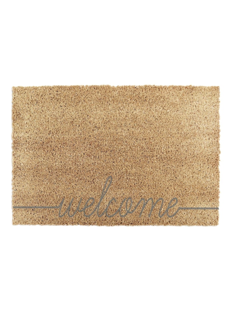 Artsy Mats Natural and Grey Welcome Scribble Doormat - Image 2 of 19