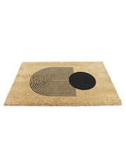 Artsy Mats Natural and Black Abstract Sphere Doormat - Image 11 of 12
