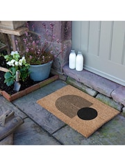 Artsy Mats Natural and Black Abstract Sphere Doormat - Image 2 of 12