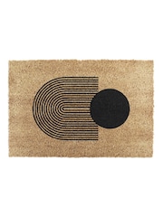 Artsy Mats Natural and Black Abstract Sphere Doormat - Image 7 of 12