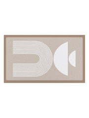 Artsy Mats Multi Beige Half Moon Abstract Indoor Outdoor Doormat - Image 2 of 2
