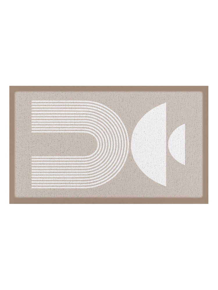 Artsy Mats Multi Beige Half Moon Abstract Indoor Outdoor Doormat - Image 2 of 2