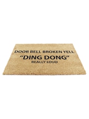 Artsy Mats Natural and Black Yell Ding Dong Doormat - Image 10 of 12