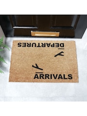 Artsy Mats Natural and Black Arrivals and Departures Doormat - Image 1 of 12