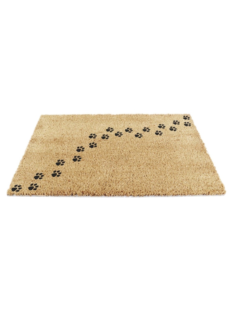 Artsy Mats Natural and Black Paw Print Doormat - Image 10 of 12