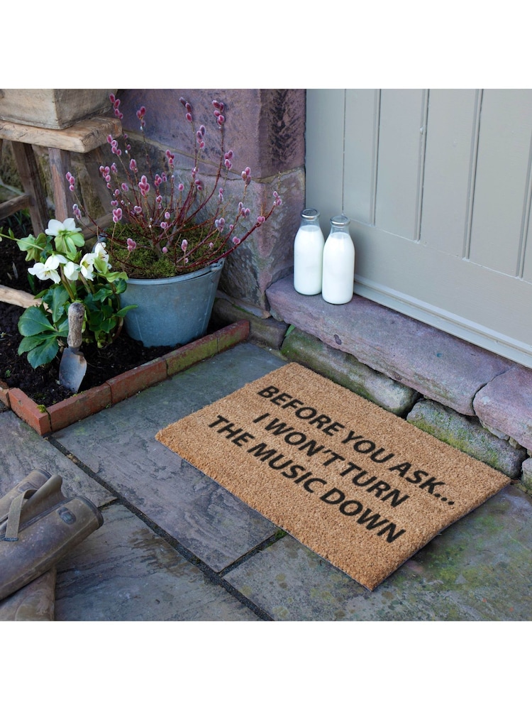 Artsy Mats Natural and Black Loud Music Doormat - Image 2 of 12
