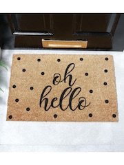 Artsy Mats Natural and Black Oh Hello Doormat - Image 1 of 12