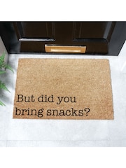 Artsy Mats Natural and Black But Did You Bring Snacks Doormat - Image 1 of 12