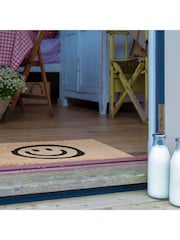 Artsy Mats Natural and Black Smiley Doormat - Image 3 of 12