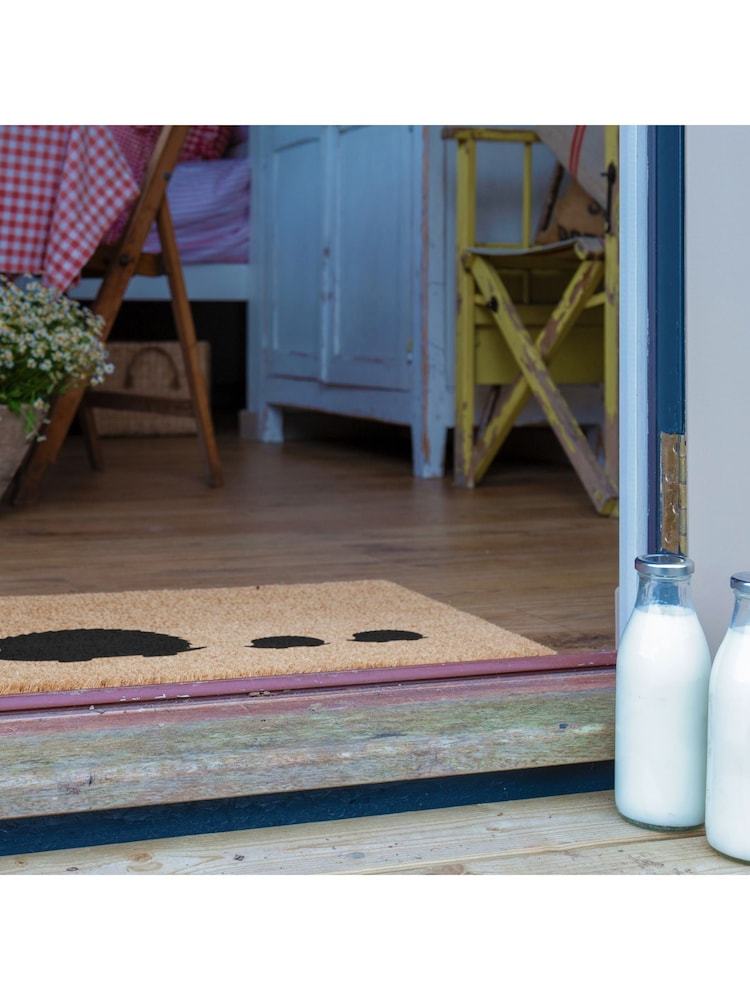 Artsy Mats Natural and Black Hedgehog Family Doormat - Image 3 of 12