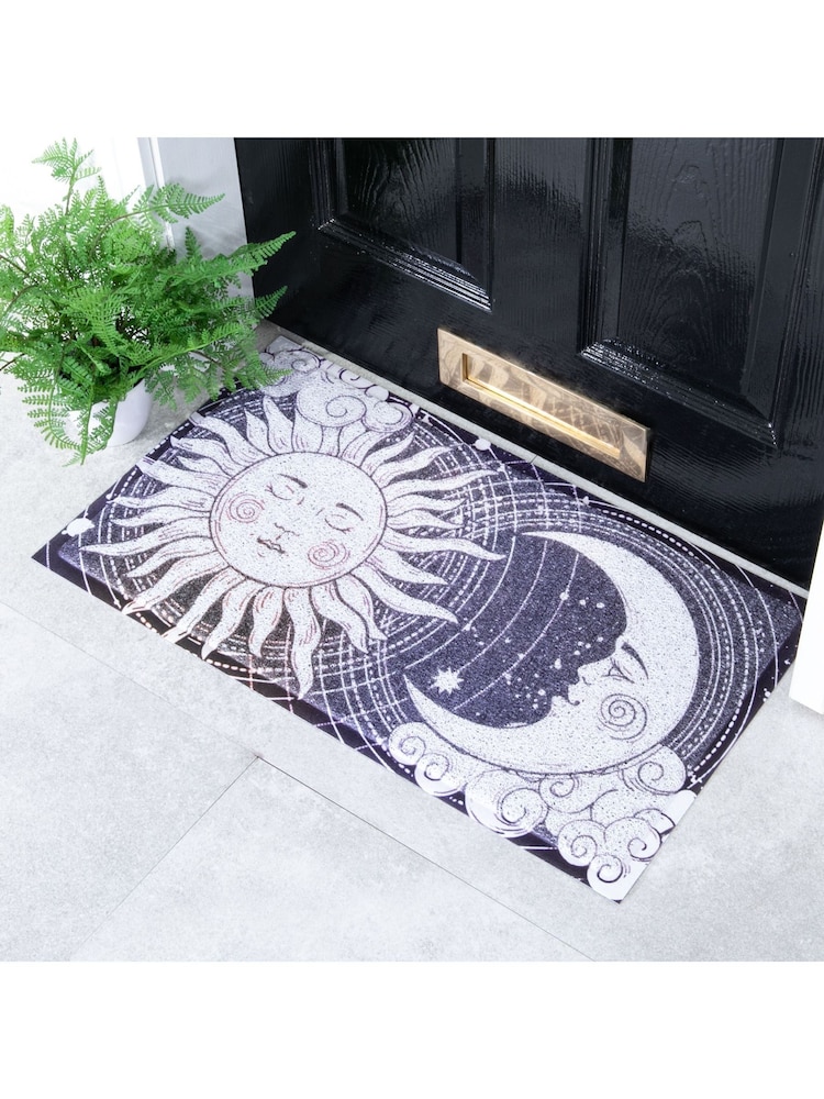 Artsy Mats Blue Sun Moon Doormat - Image 1 of 3