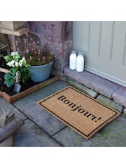 Artsy Mats Natural and Black Bonjour Doormat - Image 2 of 12