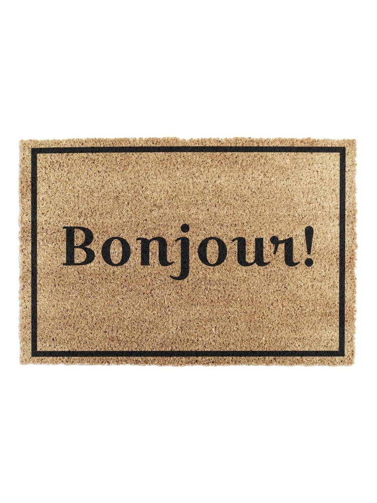 Artsy Mats Natural and Black Bonjour Doormat - Image 7 of 12