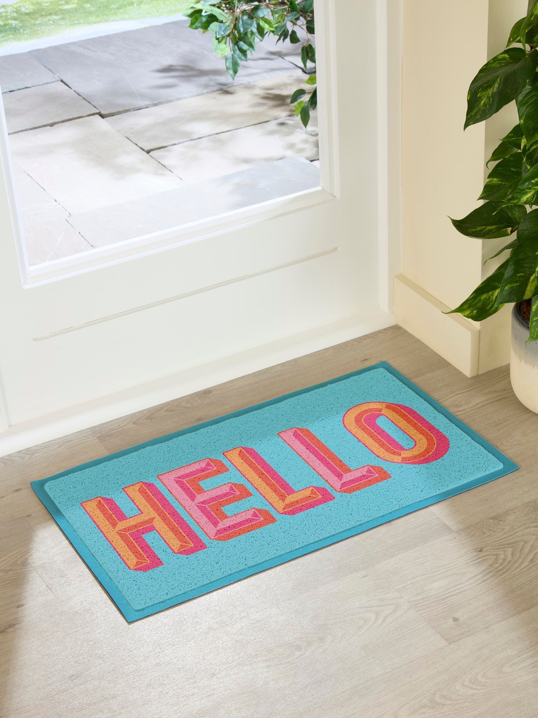 B&Q -  3D Hello Print Heavy Duty Non-Slip Indoor Outdoor Mat 70X40Cm - Image 5