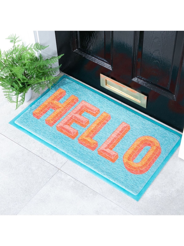 Artsy Mats Blue Hello Doormat - Image 1 of 3