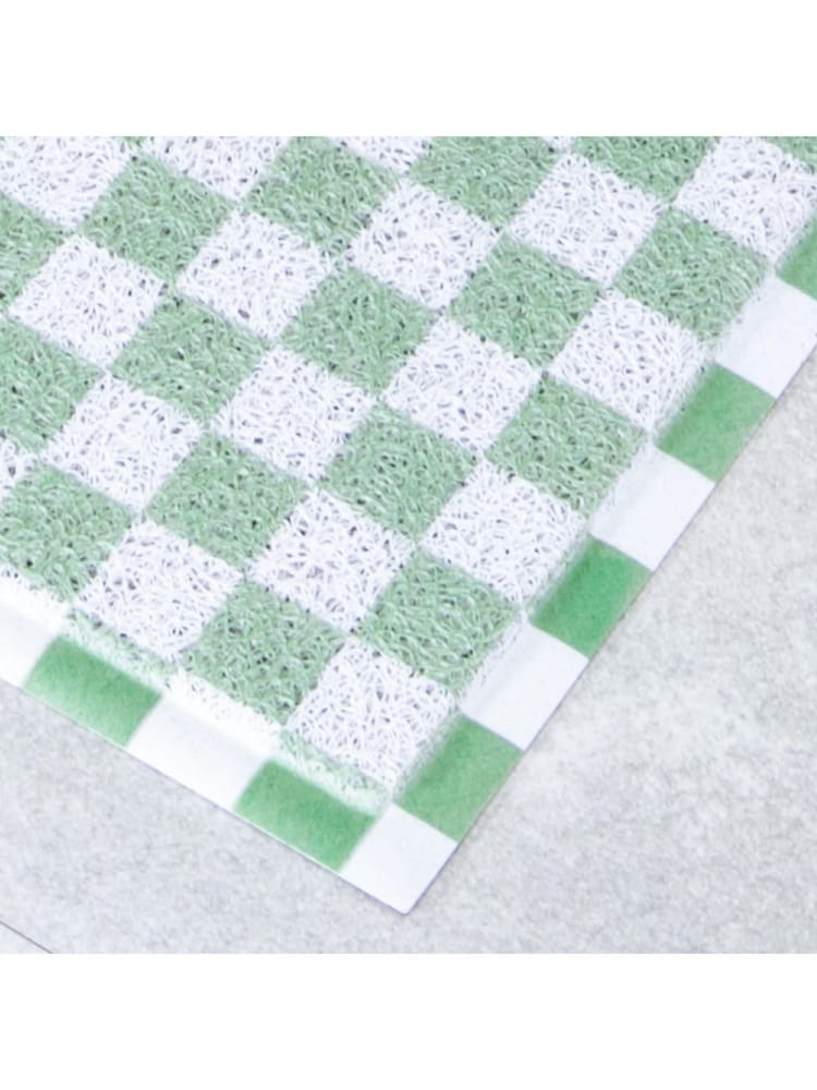 Artsy Mats Green Check Doormat - Image 2 of 3