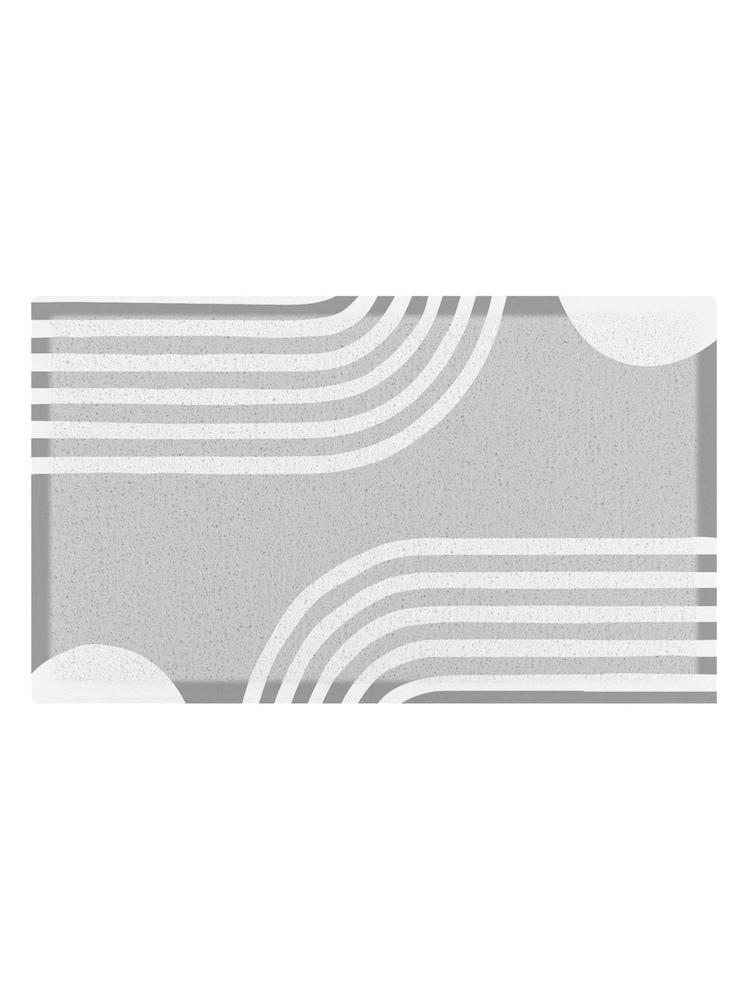 Artsy Mats Multi Grey Abstract Lines Indoor Outdoor Doormat - Image 2 of 2