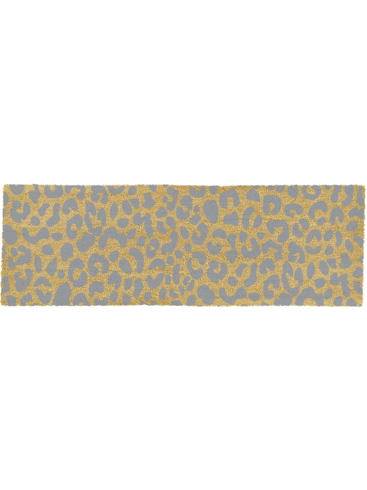 Artsy Mats Natural and Grey Leopard Print Patio Doormat - Image 6 of 6